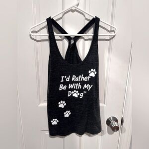 ‘I’d Rather Be With My Dog’ logo racerback tank